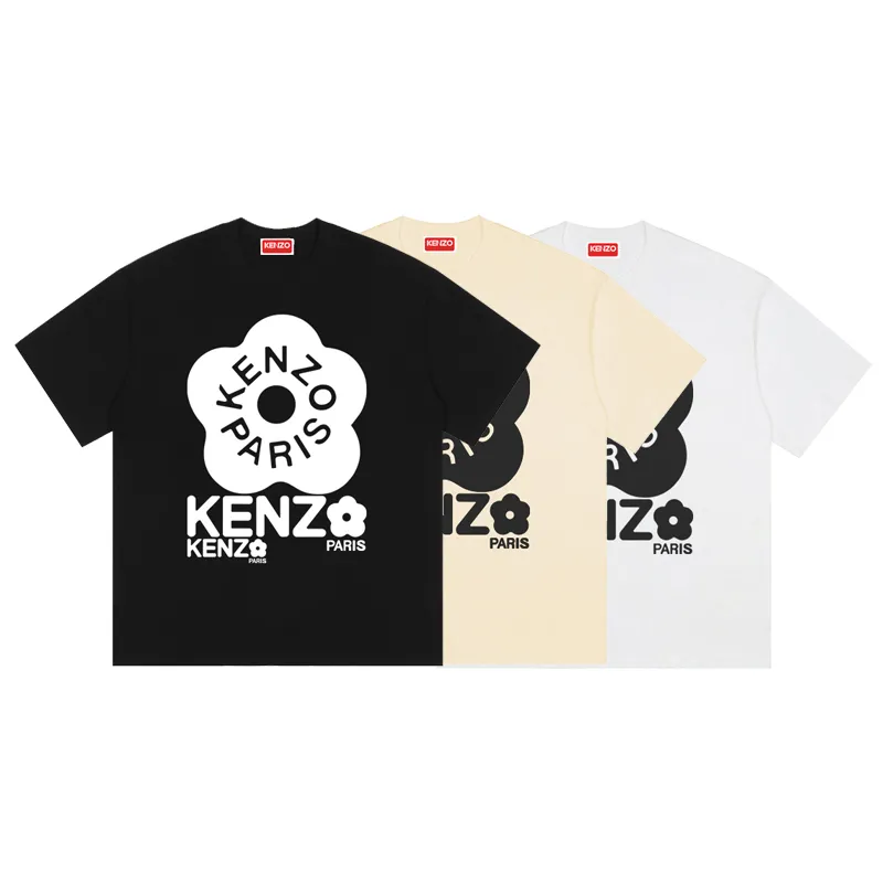 Kenzo BOKE FLOWER 2.0 University Jungle Team 'BOKE FLOWER' T-SHIRT Color: Black Apricot White Size: M L XL XXL Three Standards Style Number: K 50